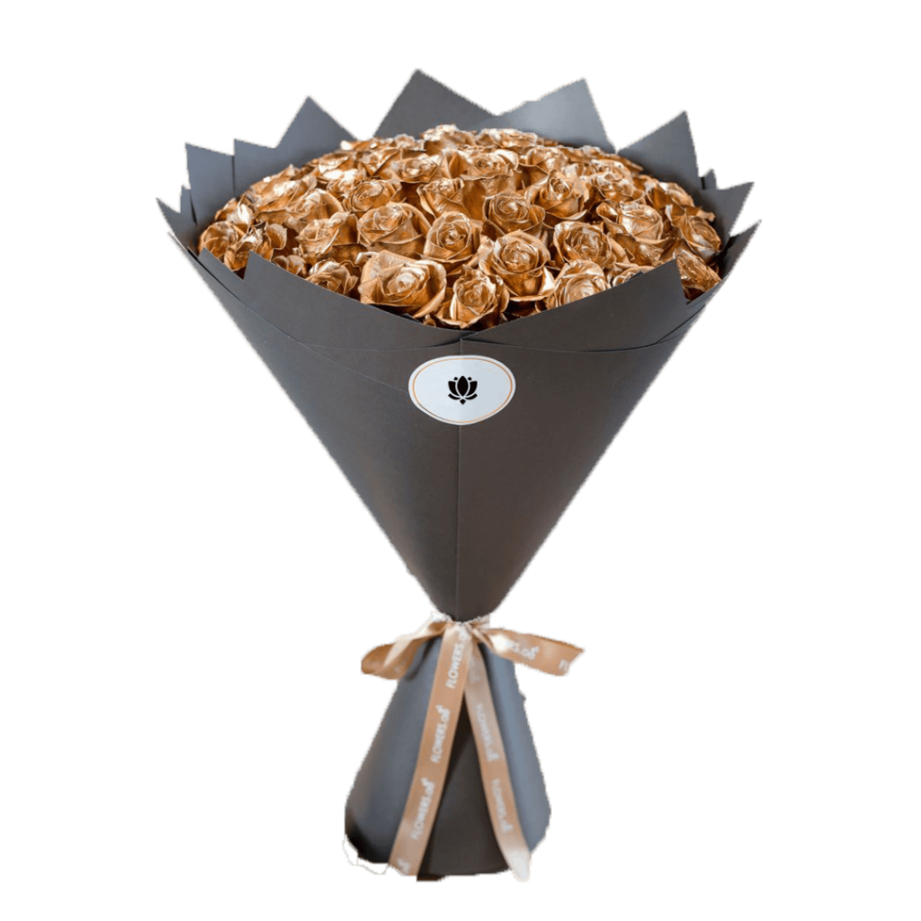 Bouquet de 50 roses en or 1 | The Luxury Box
