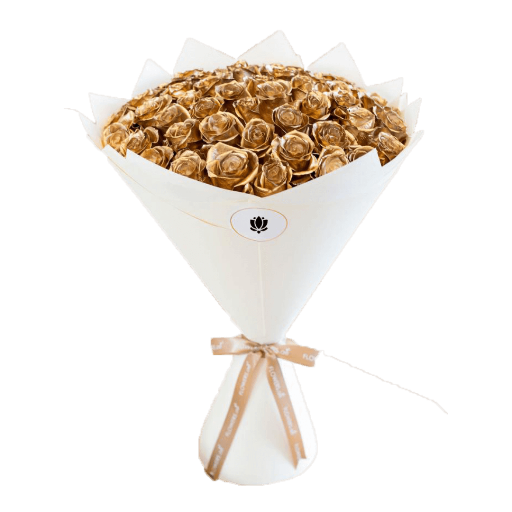 Bouquet de 50 roses en or 3 | The Luxury Box
